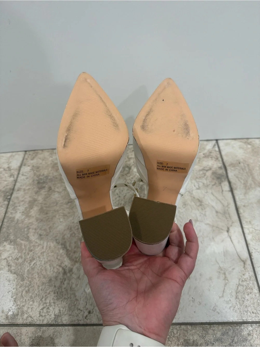 Lulu’s Dayla White Pearl Double Platform Ankle Strap Pumps